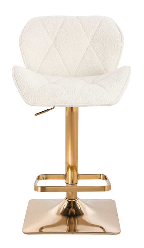 FOTEL HR111KW KREMOWY BARANEK ZŁOTA PODSTAWA