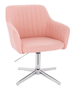 FOTEL HR190CROSS RÓŻOWY CHROMOWANA PODSTAWA