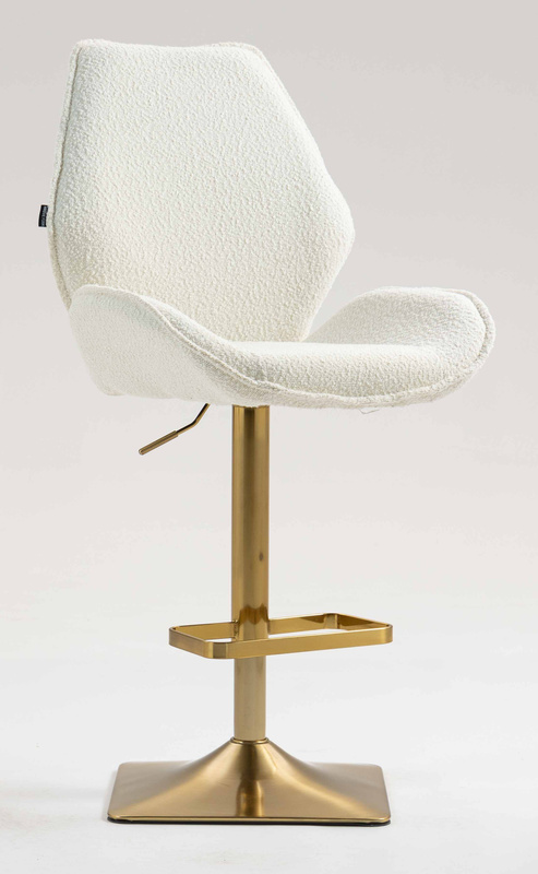 FOTEL HR350KW KREMOWY BARANEK ZŁOTA PODSTAWA