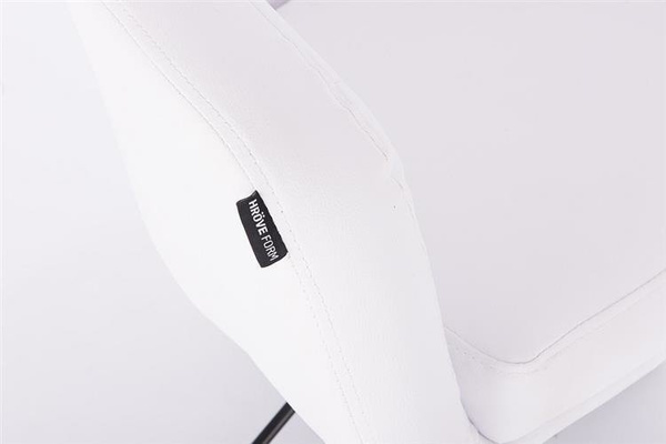 FOTEL HR830 BIAŁA SKÓRA CROSS CHROM