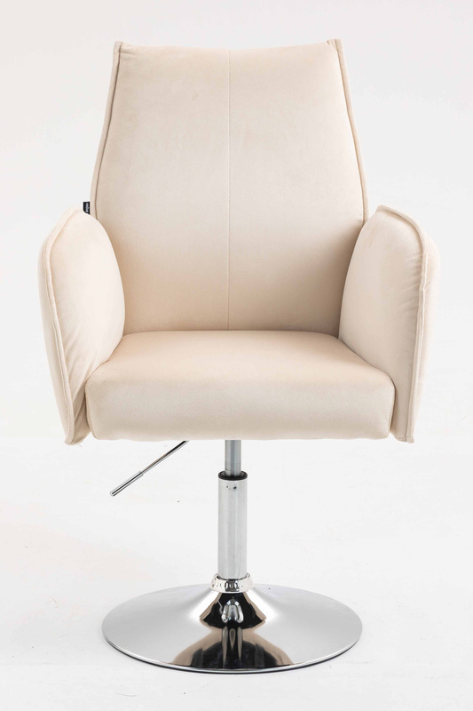 FOTEL HR280N KREMOWY WELUR CHROMOWANA PODSTAWA
