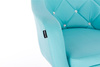 FOTEL HR830 TURKUSOWA SKÓRA CHROM KÓŁKA