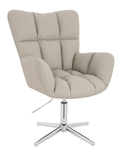 HOKER HR650CROSS ECRU EKOSKÓRA PREMIUM SOFT CHROMOWANA PODSTAWA