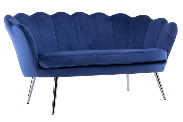 SOFA FREY CIEMNE MORZE CHROMOWANE NOGI