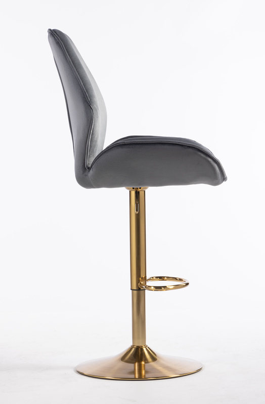 FOTEL HR350W GRAFITOWY WELUR ZŁOTA PODSTAWA