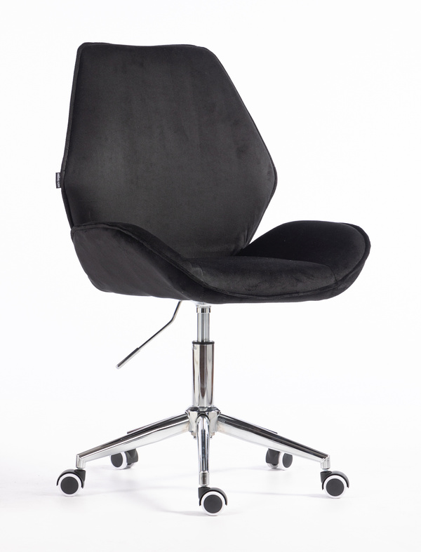 FOTEL HR350K CZARNY WELUR CHROMOWANA PODSTAWA