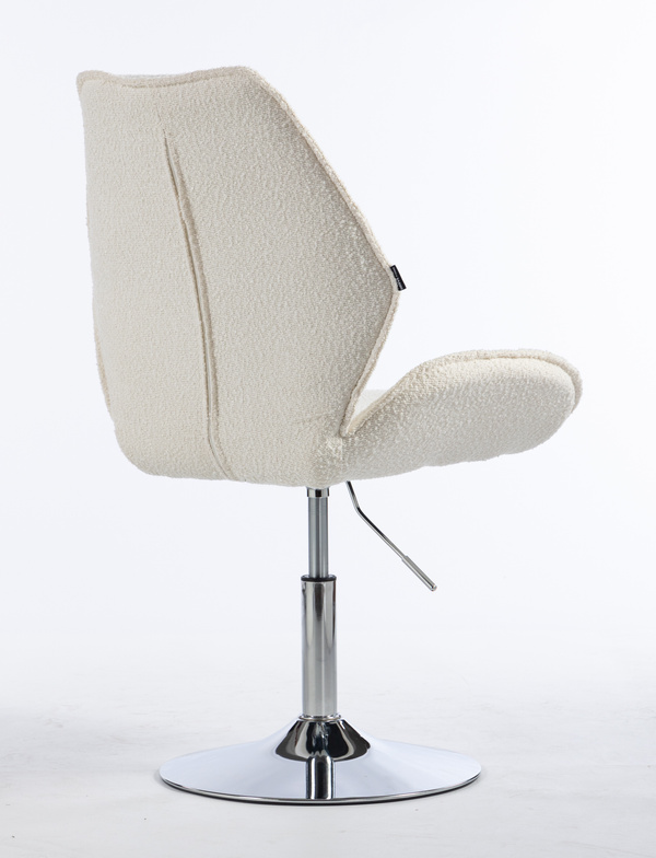 FOTEL HR350N KREMOWY BARANEK CHROMOWANA PODSTAWA