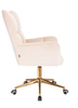 FOTEL HR650K KREMOWY WELUR ZŁOTA PODSTAWA
