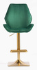 FOTEL HR350KW BUTELKOWA ZIELEŃ WELUR ZŁOTA PODSTAWA