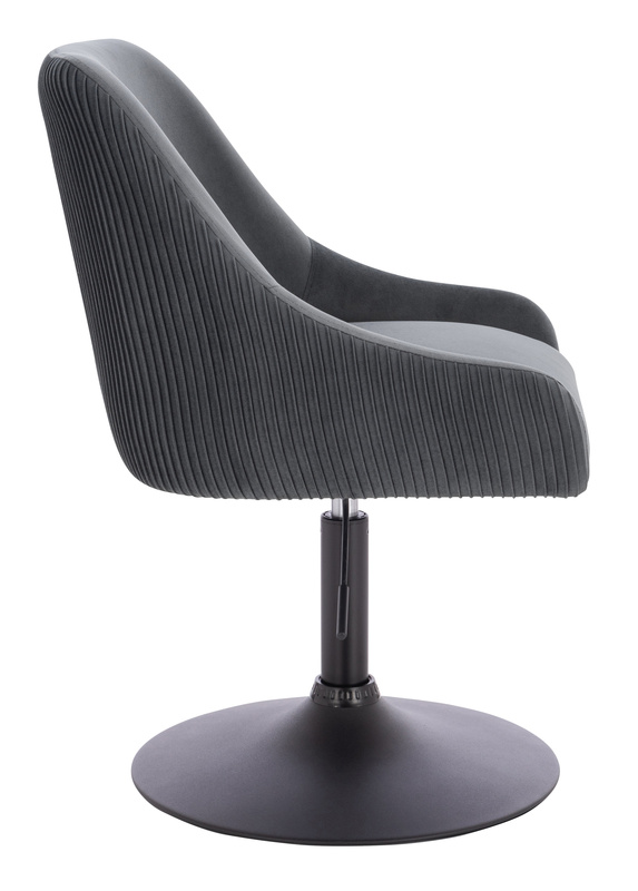 FOTEL HR920N GRAFITOWY WELUR CZARNA PODSTAWA