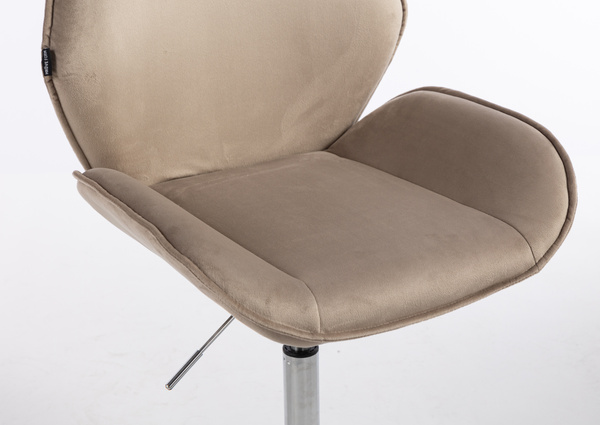 FOTEL HR350N LATTE WELUR CHROMOWANA PODSTAWA