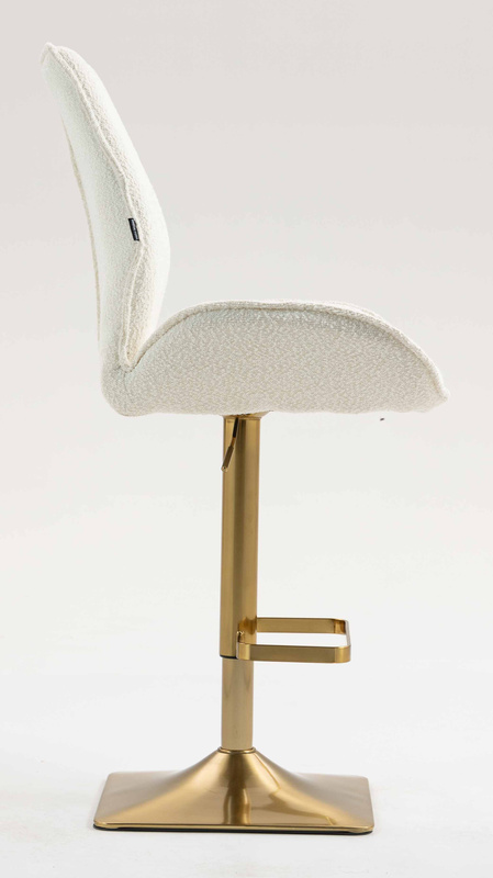 FOTEL HR350KW KREMOWY BARANEK ZŁOTA PODSTAWA