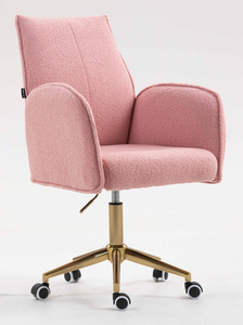 FOTEL HR280K PUDROWY RÓŻ BARANEK ZŁOTA PODSTAWA