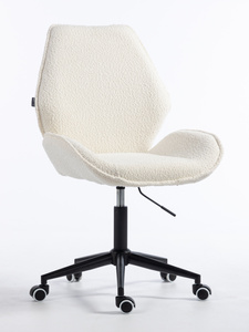 FOTEL HR350K KREMOWY BARANEK CZARNA PODSTAWA