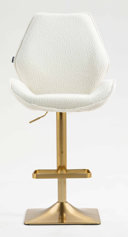 FOTEL HR350KW KREMOWY BARANEK ZŁOTA PODSTAWA