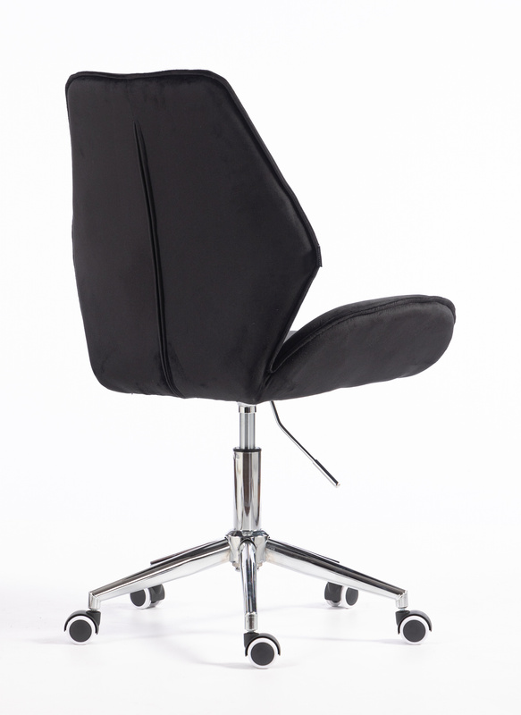 FOTEL HR350K CZARNY WELUR CHROMOWANA PODSTAWA