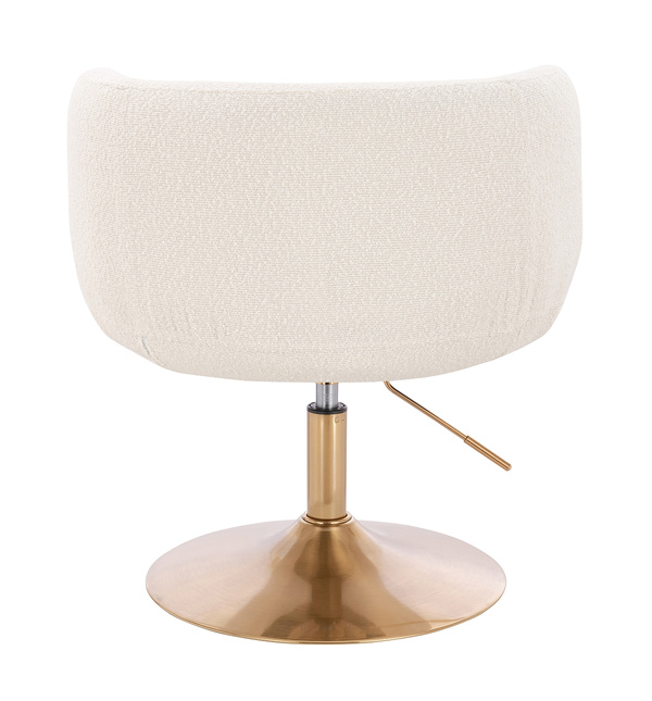 FOTEL HR333N KREMOWY BARANEK ZŁOTA PODSTAWA