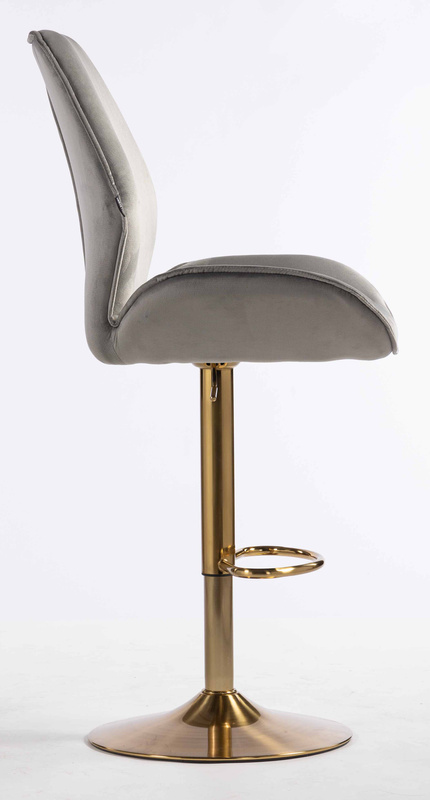 FOTEL HR350W STALOWY WELUR ZŁOTA PODSTAWA