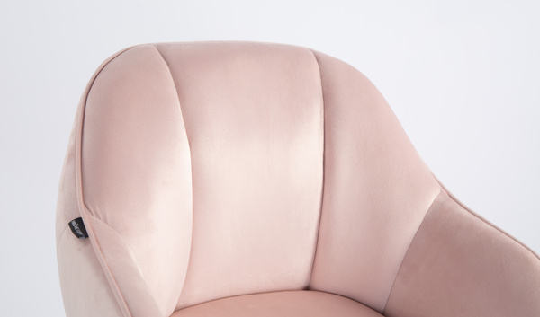 HOKER HR2055W PUDROWY RÓŻ WELUR CHROMOWANA PODSTAWA