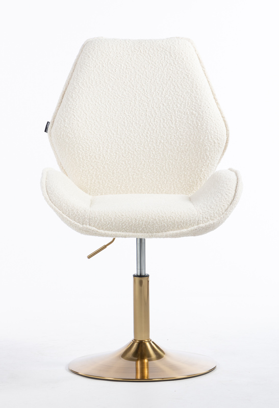 FOTEL HR350N KREMOWY BARANEK ZŁOTA PODSTAWA