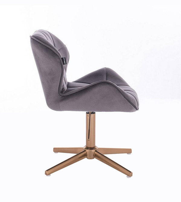 FOTEL HR111CROSS ZŁOTY GRAFITOWY WELUR