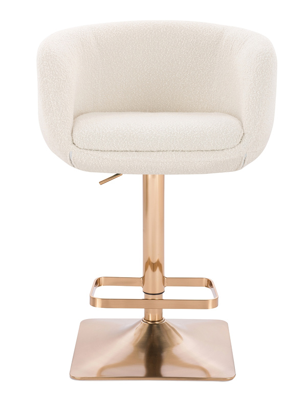FOTEL HR333KW KREMOWY BARANEK ZŁOTA PODSTAWA