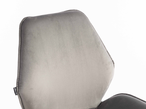 FOTEL HR350K STALOWY WELUR ZŁOTA PODSTAWA