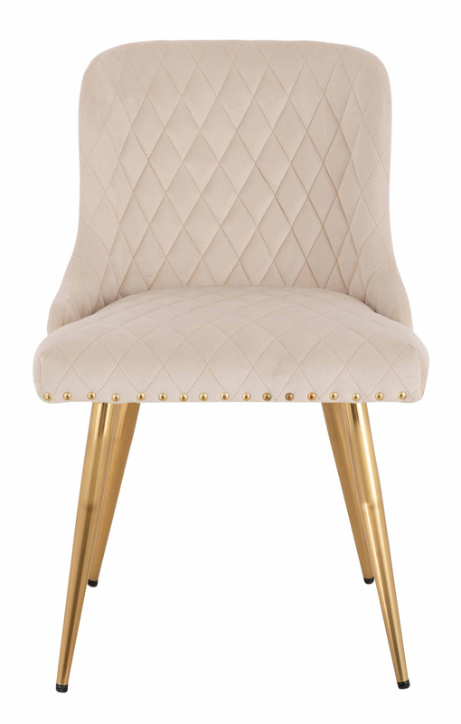 HR940 KRZESŁO ZŁOTE NOGI KREMOWY WELUR