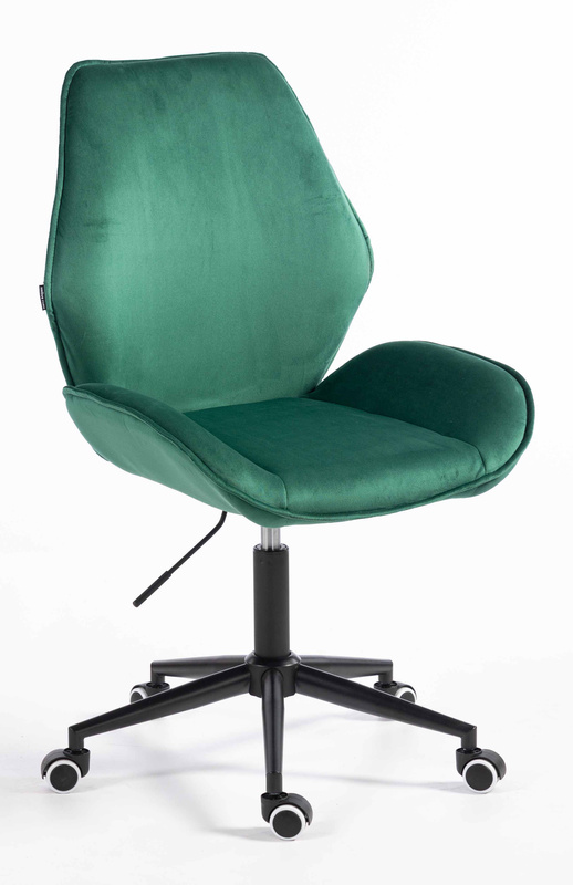 FOTEL HR350K BUTELKOWA ZIELEŃ WELUR CZARNA PODSTAWA