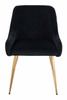 HR920 KRZESŁO ZŁOTE NOGI CZARNY WELUR