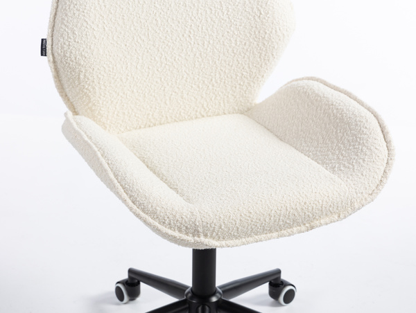 FOTEL HR350K KREMOWY BARANEK CZARNA PODSTAWA