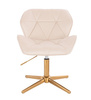 FOTEL HR111CROSS KREMOWY WELUR ZŁOTA PODSTAWA