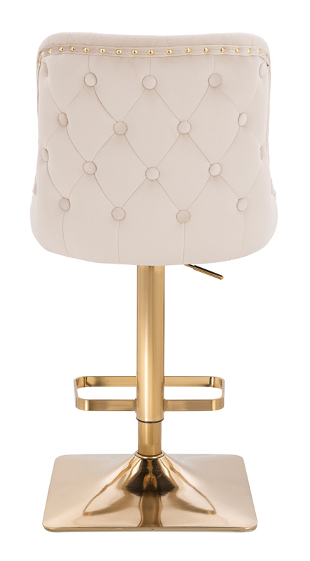 FOTEL HR940KW KREMOWY WELUR ZŁOTA PODSTAWA