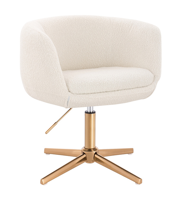 FOTEL HR333CROSS KREMOWY BARANEK ZŁOTA PODSTAWA
