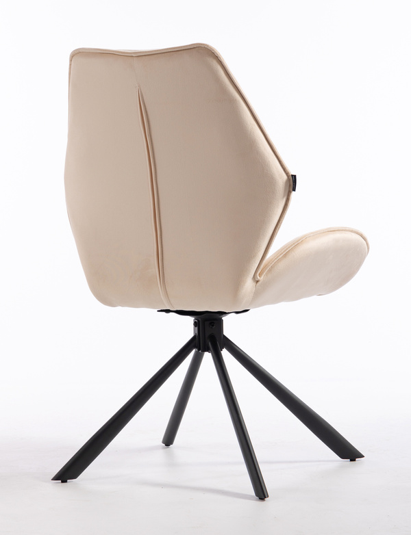 FOTEL HR350 PAJĄK KREMOWY WELUR CZARNA PODSTAWA