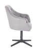 FOTEL HR830 SZARA SKÓRA CROSS CZARNY MAT