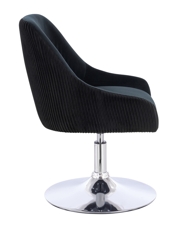 FOTEL HR920N CZARNY WELUR CHROMOWANA PODSTAWA