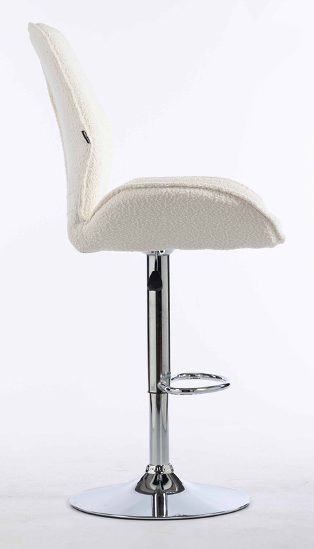 FOTEL HR350W KREMOWY BARANEK CHROMOWANA PODSTAWA