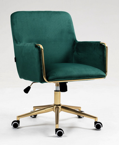 FOTEL HR4318K BUTELKOWA ZIELEŃ WELUR ZŁOTA PODSTAWA