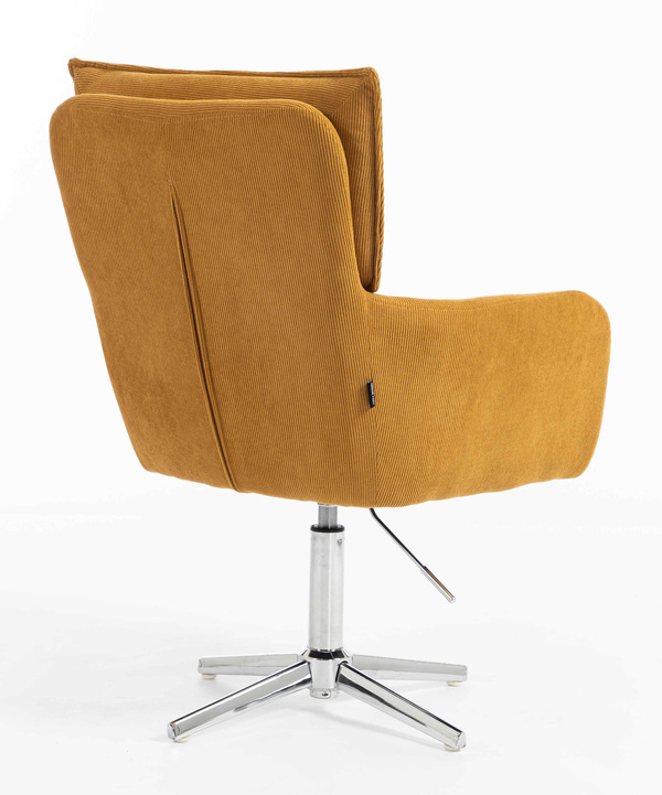 HOKER HR250CROSS ŻÓŁTY CURRY PREMIUM CORD SZTRUKS CHROMOWANA PODSTAWA