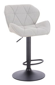 FOTEL HR111W SZARY BARANEK CZARNA PODSTAWA