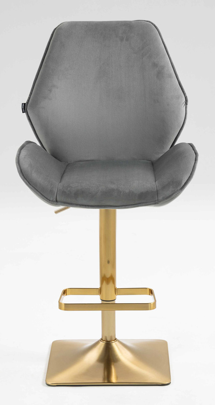 FOTEL HR350KW STALOWY WELUR ZŁOTA PODSTAWA