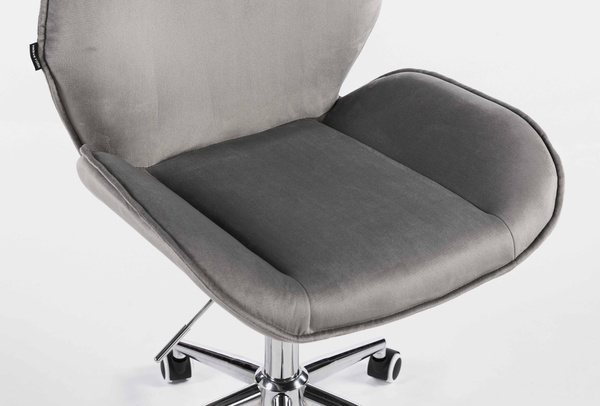 FOTEL HR350K STALOWY WELUR CHROMOWANA PODSTAWA