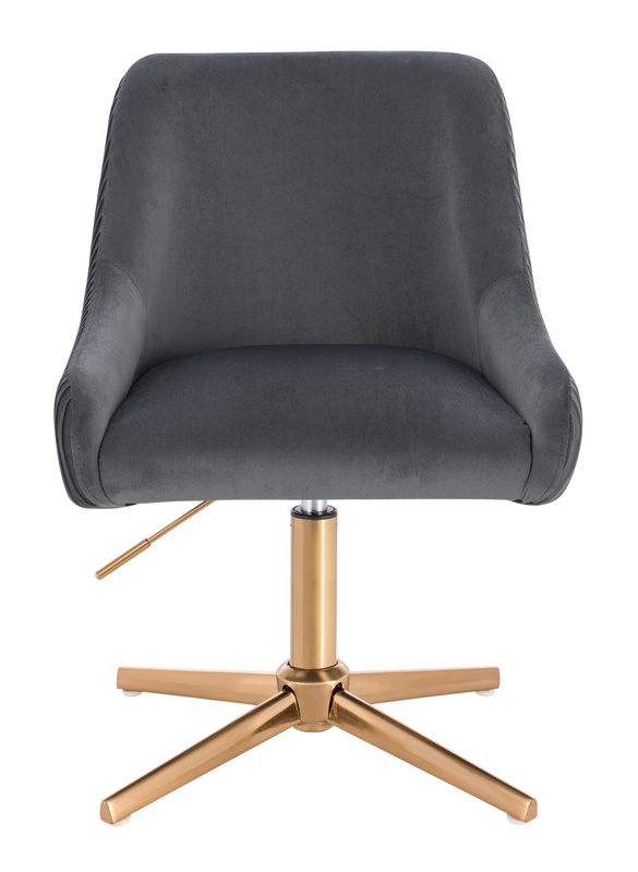 FOTEL HR920CROSS GRAFITOWY WELUR ZŁOTA PODSTAWA