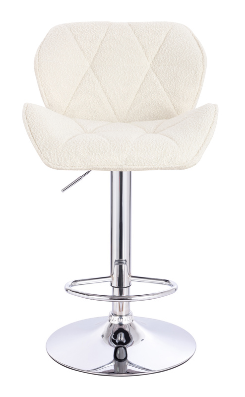 FOTEL HR111W KREMOWY BARANEK CHROMOWANA PODSTAWA