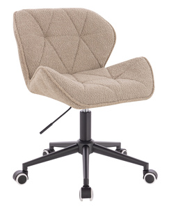 FOTEL HR111K LATTE BARANEK CZARNA PODSTAWA