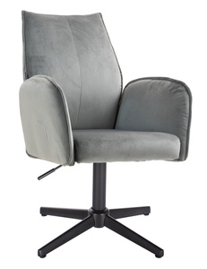 FOTEL HR280CROSS STALOWY WELUR CZARNA PODSTAWA