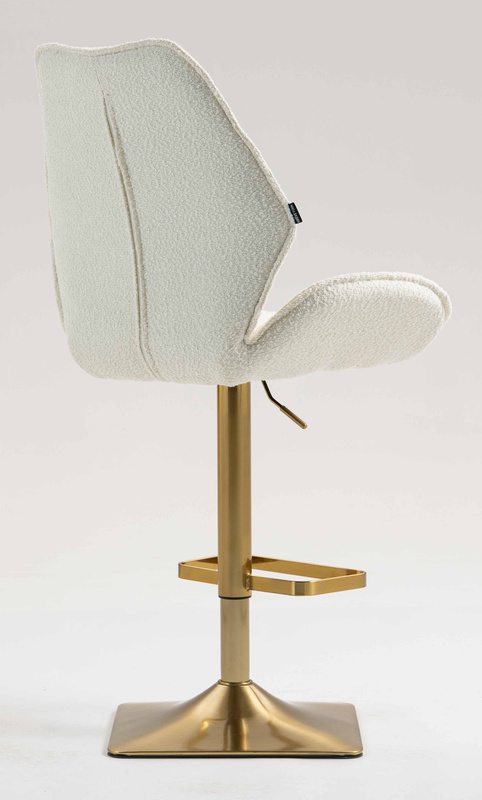 FOTEL HR350KW KREMOWY BARANEK ZŁOTA PODSTAWA