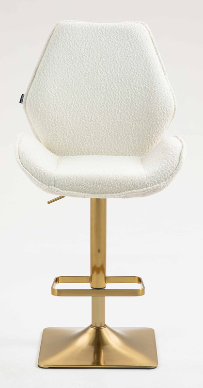 FOTEL HR350KW KREMOWY BARANEK ZŁOTA PODSTAWA