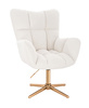 FOTEL HR650CROSS KREMOWY BARANEK ZŁOTA PODSTAWA